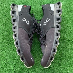 On Running Cloud X 3 Mens 11 Shoes Road Race Distance Trainer Workout Black Gray